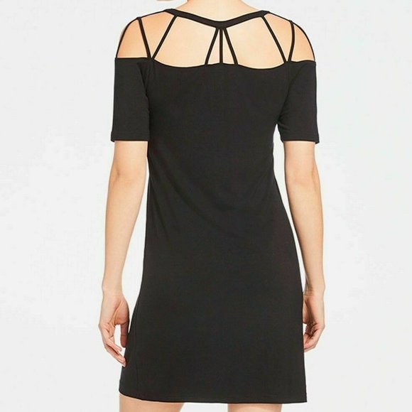 Fabletics Black Sunburst Strappy T-Shirt Dress XS - Picture 2 of 12